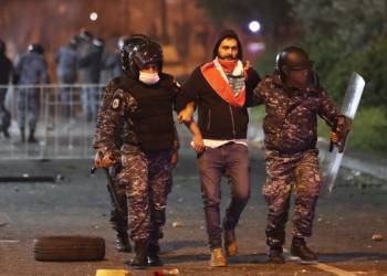 Thousands rally outside Lebanese parliament to protest security crackdown