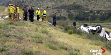 California charter bus rollover kills 3, injures 18